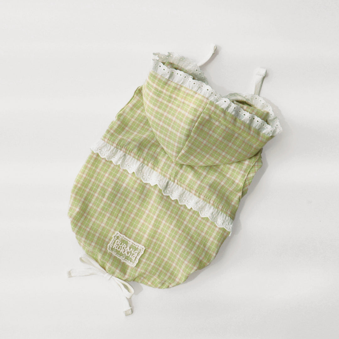 ※予約販売【DURANG RURANG】Airy Cotton Hooded Shirt（Lime Green）