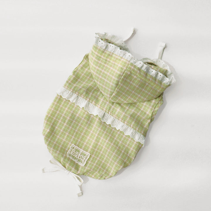 ※予約販売【DURANG RURANG】Airy Cotton Hooded Shirt（Lime Green）