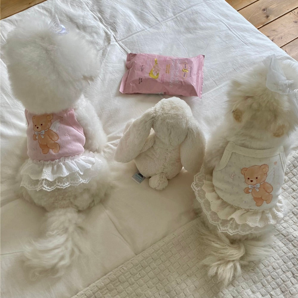 ※予約販売【Hi Yeboo】Cupid Bear Ops（Pink / Ivory）