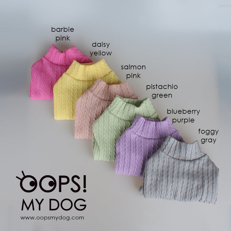 ※予約販売【OOPS! MY DOG】 Cable Knit All-in-one(Gray)