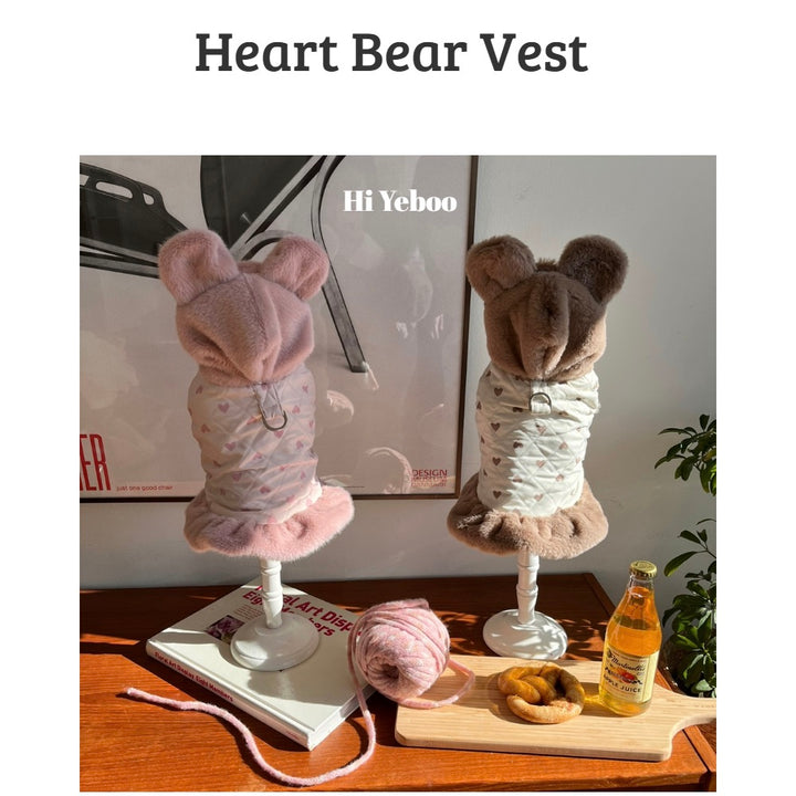 ※予約販売【Hi Yeboo】Heart Bear Vest（Brown）