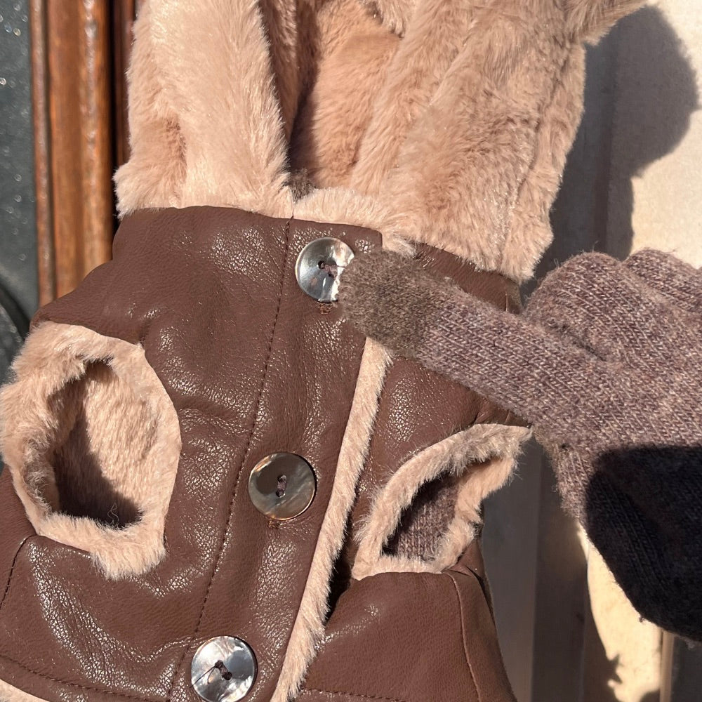 即納【Hi Yeboo】Seine Leather Jacket（Brown）