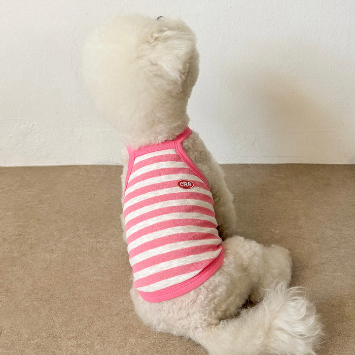 ※予約販売【CRR】Marine Stripe Strap Top（Pink）