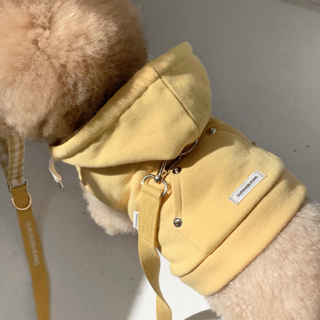 即納【DURANG RURANG】Crop Hoodie Harness（Yellow）｜犬用ハーネス