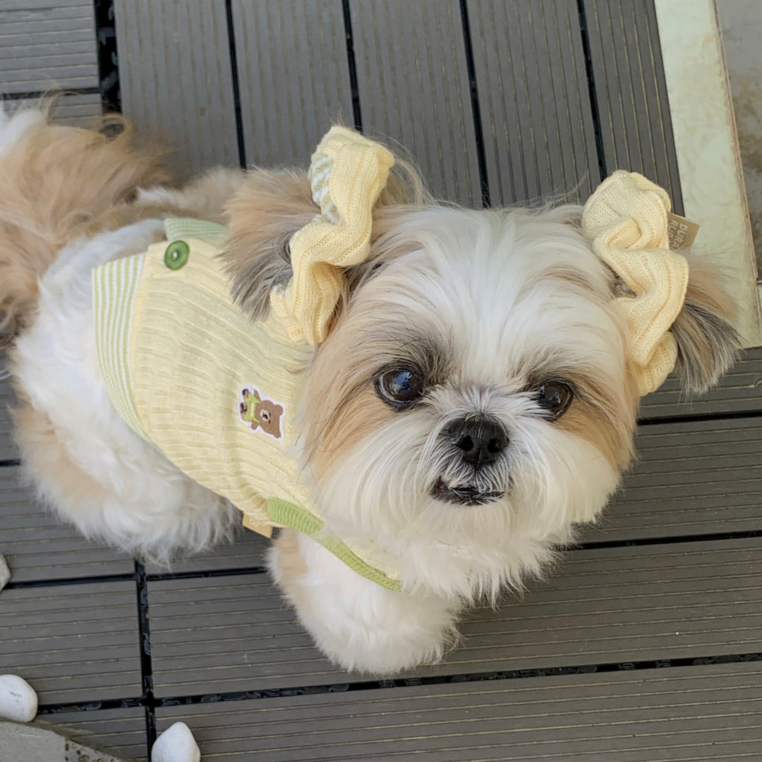 ※予約販売【DURANG RURANG】Teddy Bear Layered Sleeveless（Yellow）