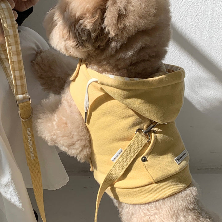 即納【DURANG RURANG】Crop Hoodie Harness（Yellow）｜犬用ハーネス