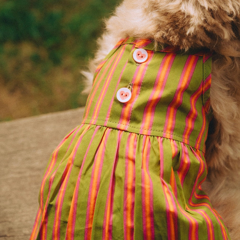 即納【noonoosoom】Stripe Dress（Orange）