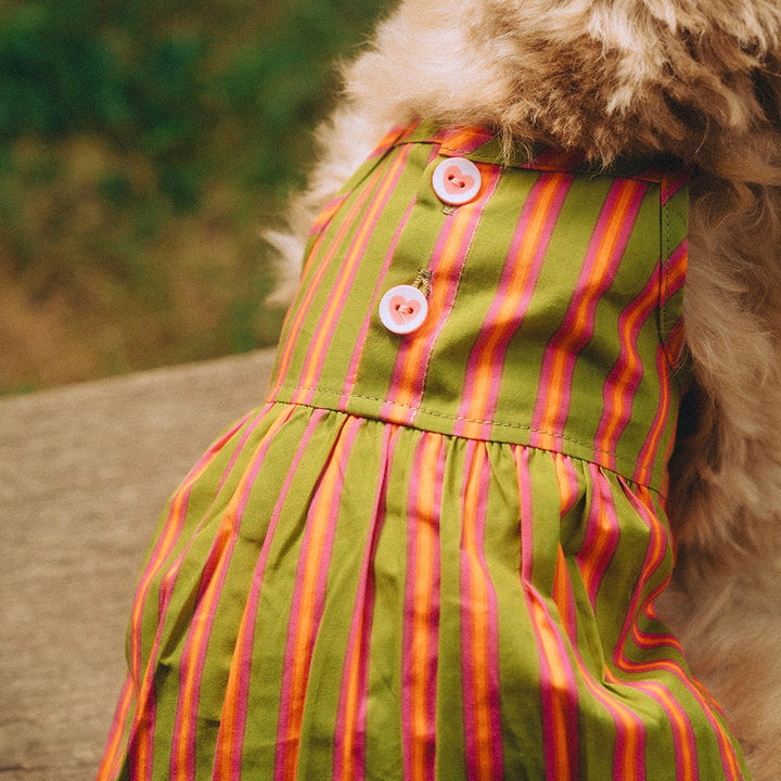 即納【noonoosoom】Stripe Dress（Orange）