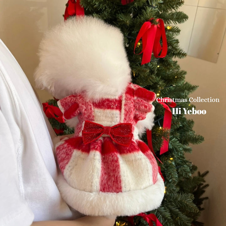 即納【Hi Yeboo】Christmas Wool Check Ops