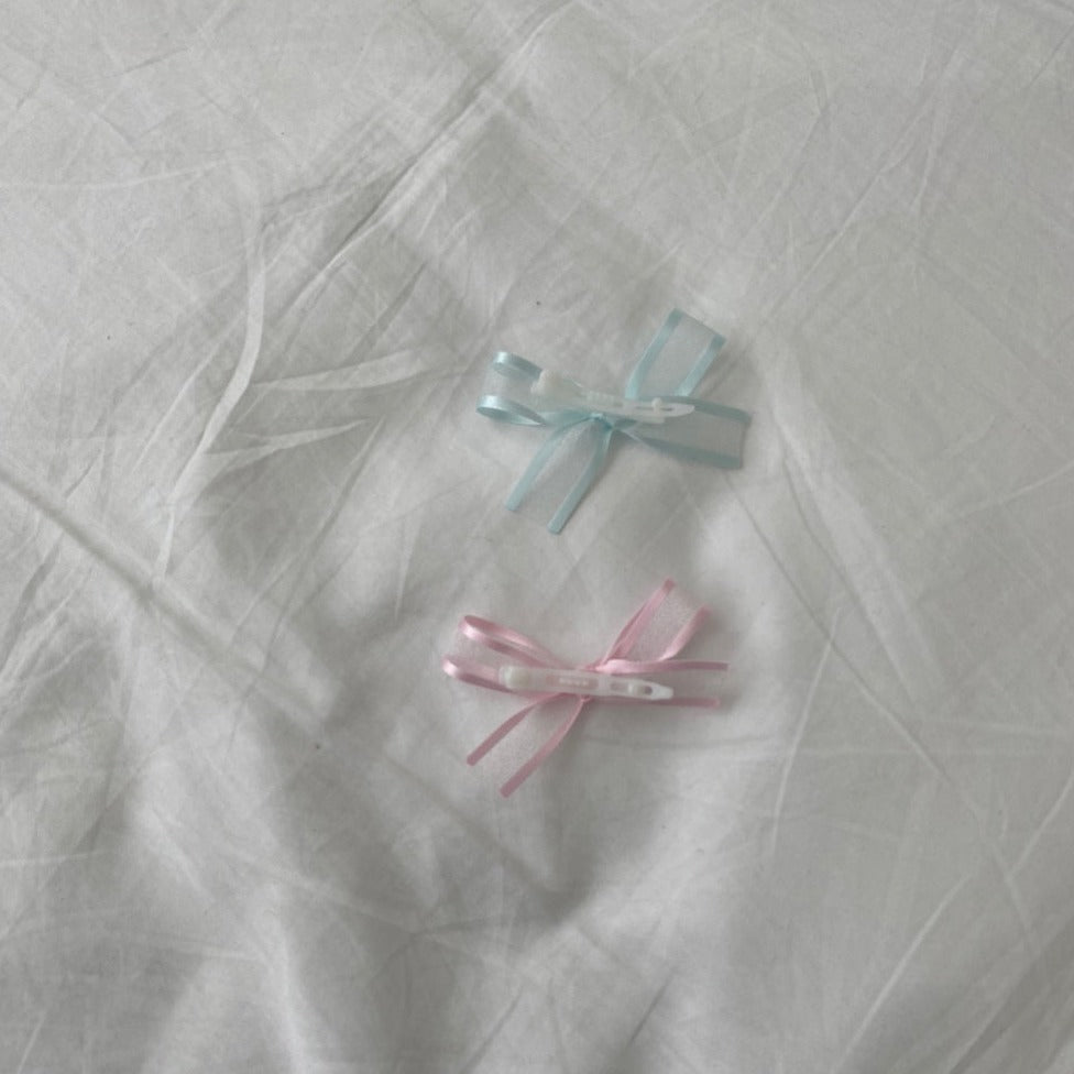 ※予約販売【Hi Yeboo】Ariel Tweed hair pin(Pink/Blue)