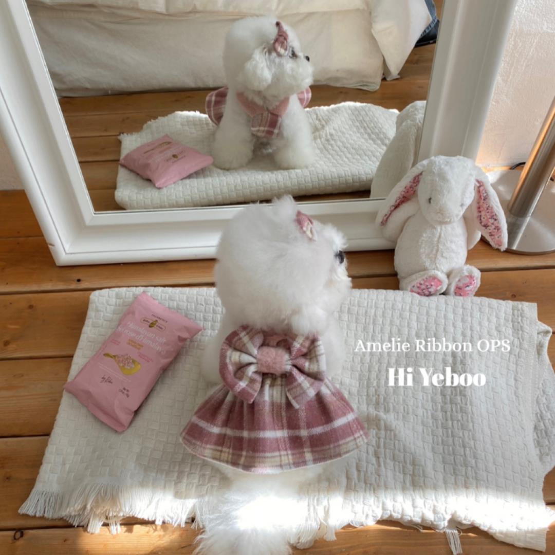 ※予約販売【Hi Yeboo】Amelie Ribbon Collection One piece( pink)