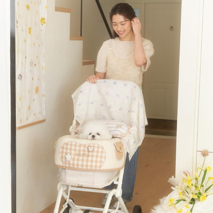 ※予約販売【seoru】house buggy guard (check beige)