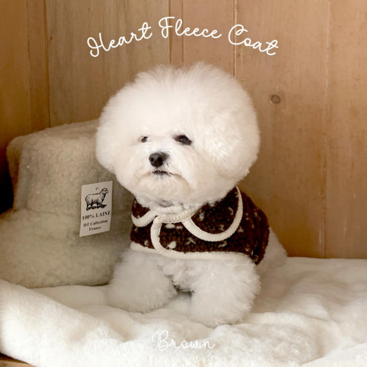 ※予約販売【near by us】heart fleece coat(brown)