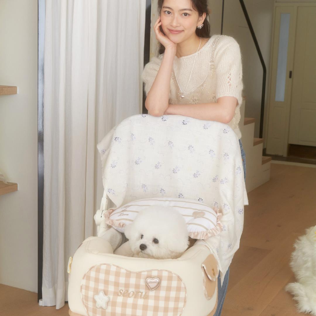 ※予約販売【seoru】house buggy guard (check beige)