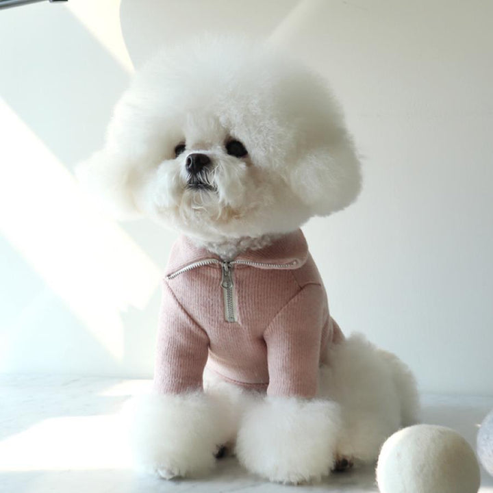 ※予約販売【Chiot】creamble knit half zip up（Indy pink）