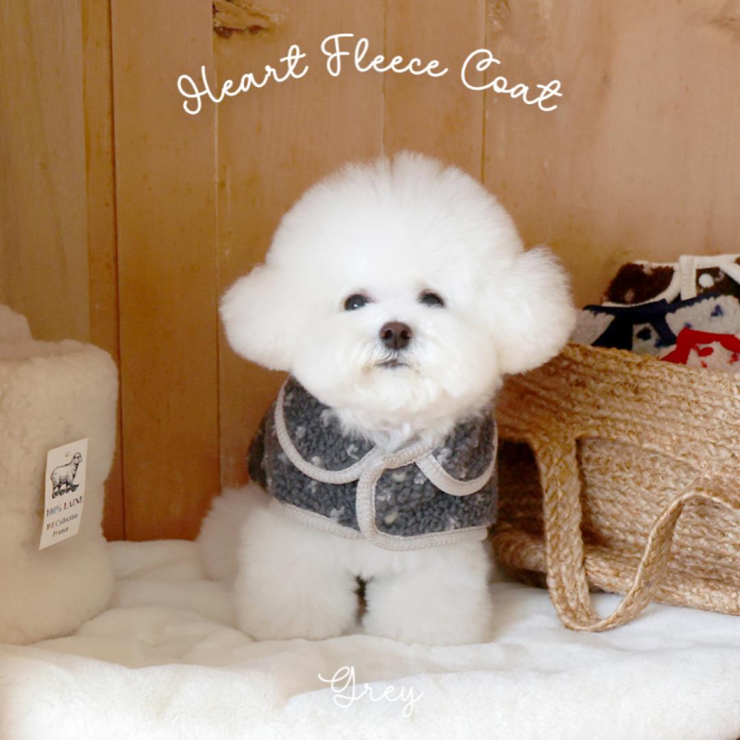 ※予約販売【near by us】heart fleece coat(grey)