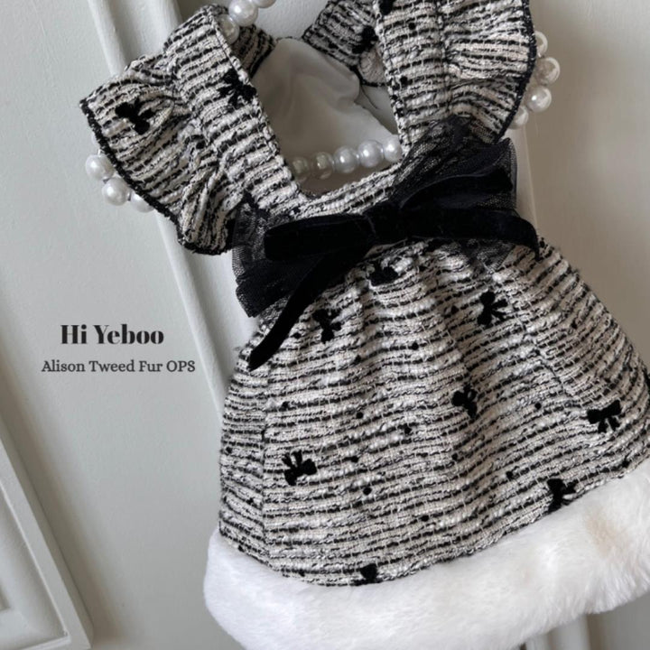 ※予約販売【Hi Yeboo】Alison Tweed Fur Ops (Ribon brooch set)