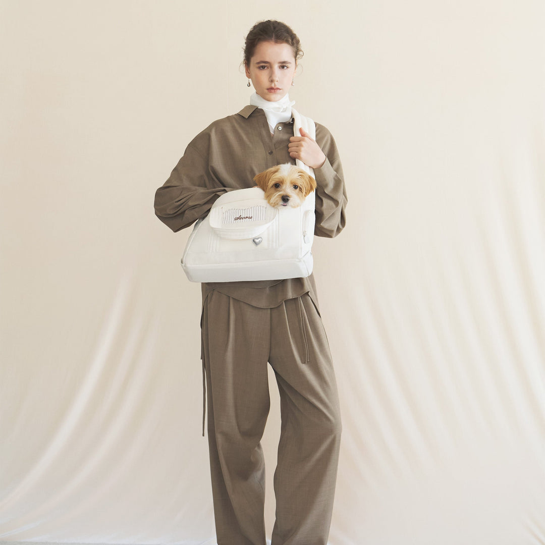 ※予約販売【seoru】Heart Veru Bag（Vanilla）｜犬用バッグ