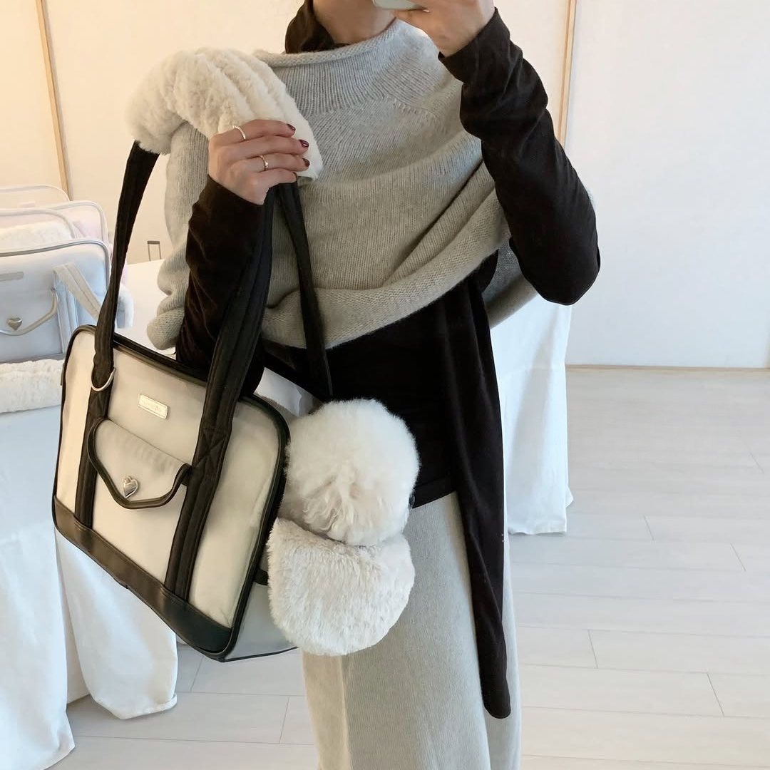 ※予約販売【seoru】Fur-bumper Cushion Set（Mesh Ballon Bag専用）