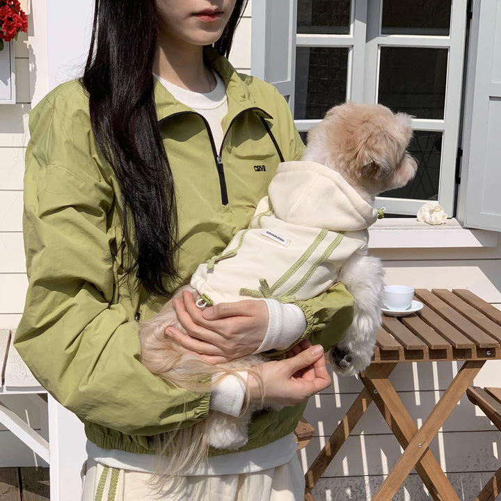 即納【DURANG RURANG】Ribbon Hoodie Jumper（Cream）