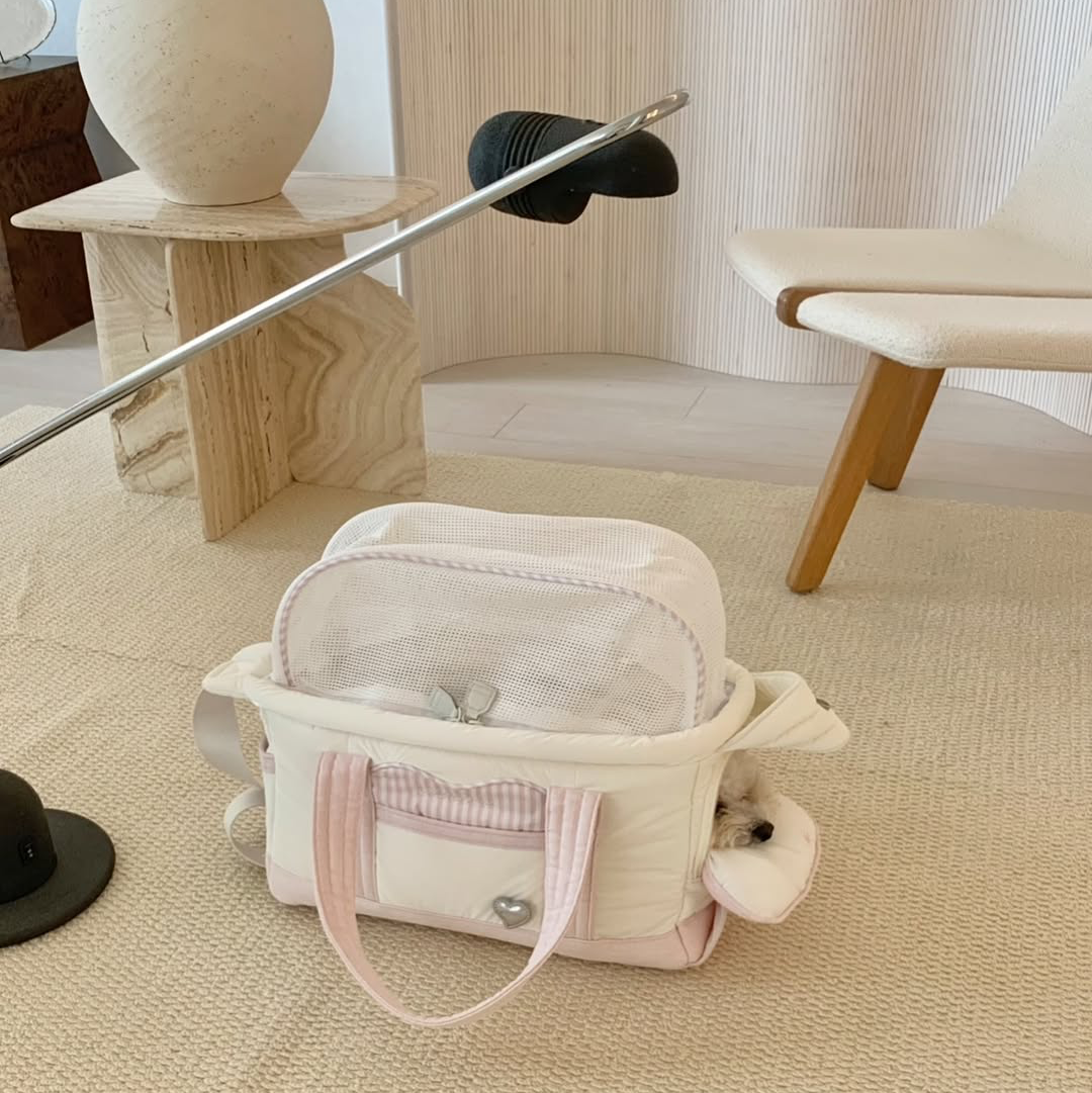 ※予約販売【seoru】Heart Veru Bag（Pink）｜犬用バッグ