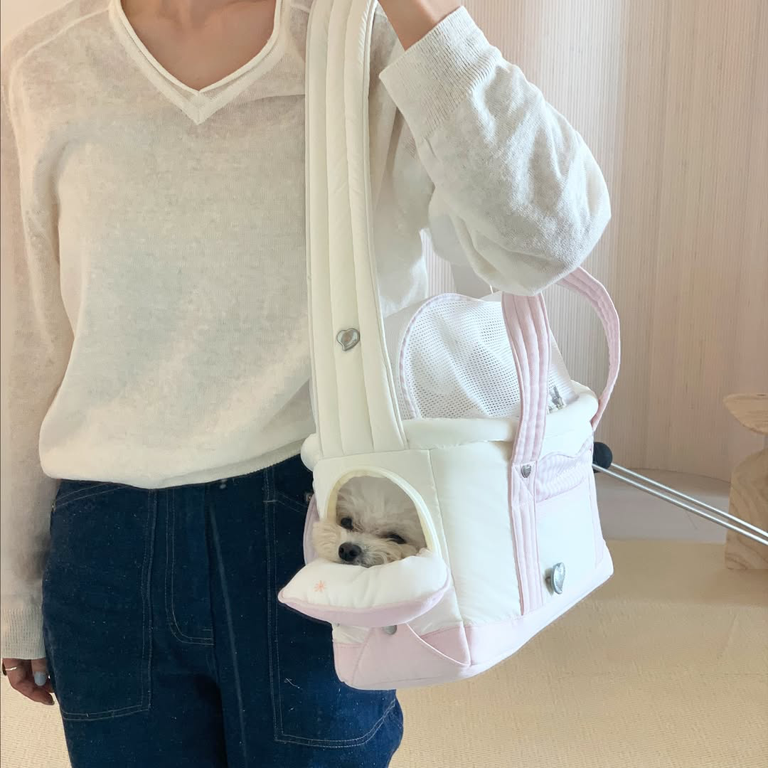 ※予約販売【seoru】Heart Veru Bag（Pink）｜犬用バッグ