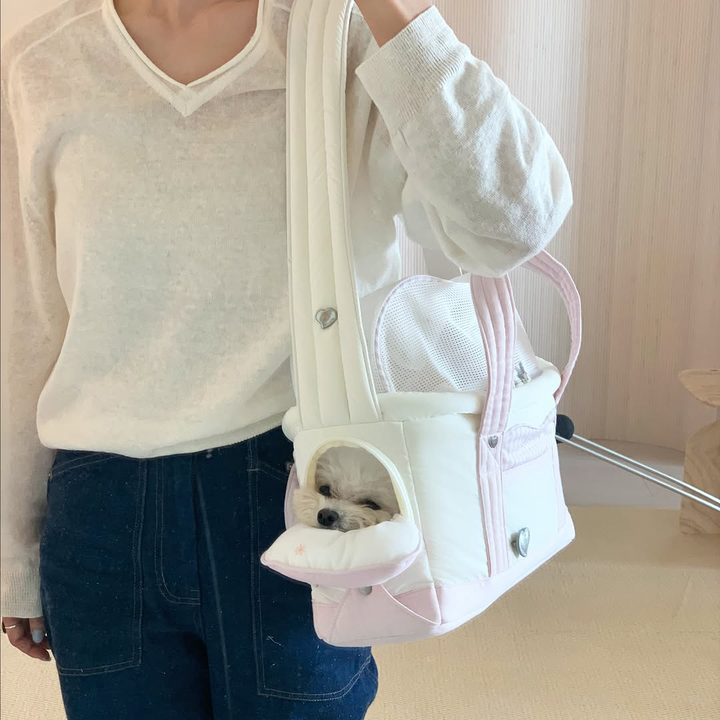 ※予約販売【seoru】Heart Veru Bag（Pink）｜犬用バッグ