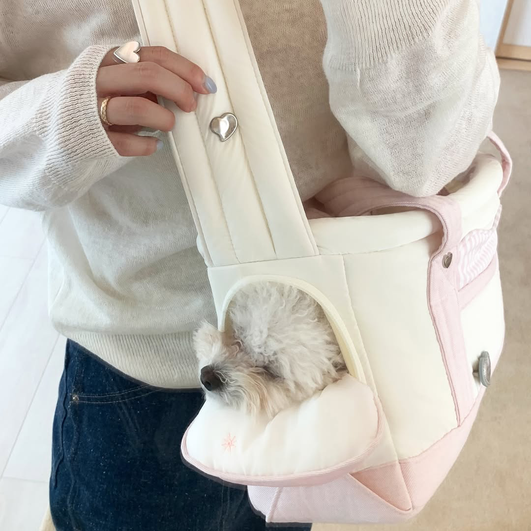 ※予約販売【seoru】Heart Veru Bag（Pink）｜犬用バッグ