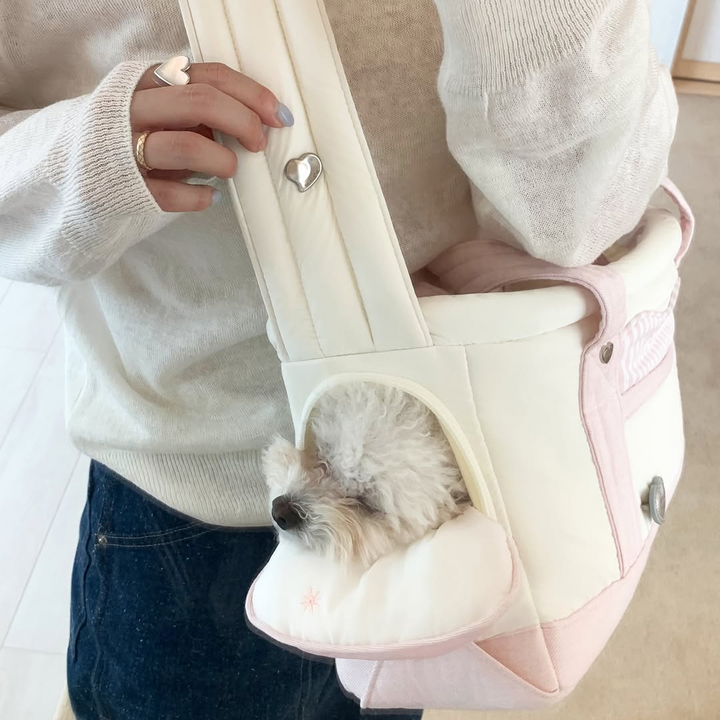 ※予約販売【seoru】Heart Veru Bag（Pink）｜犬用バッグ