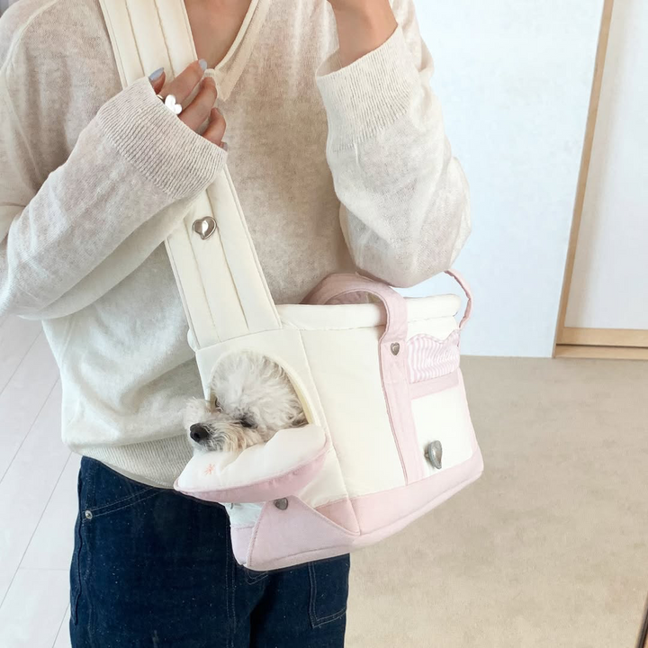 ※予約販売【seoru】Heart Veru Bag（Pink）｜犬用バッグ