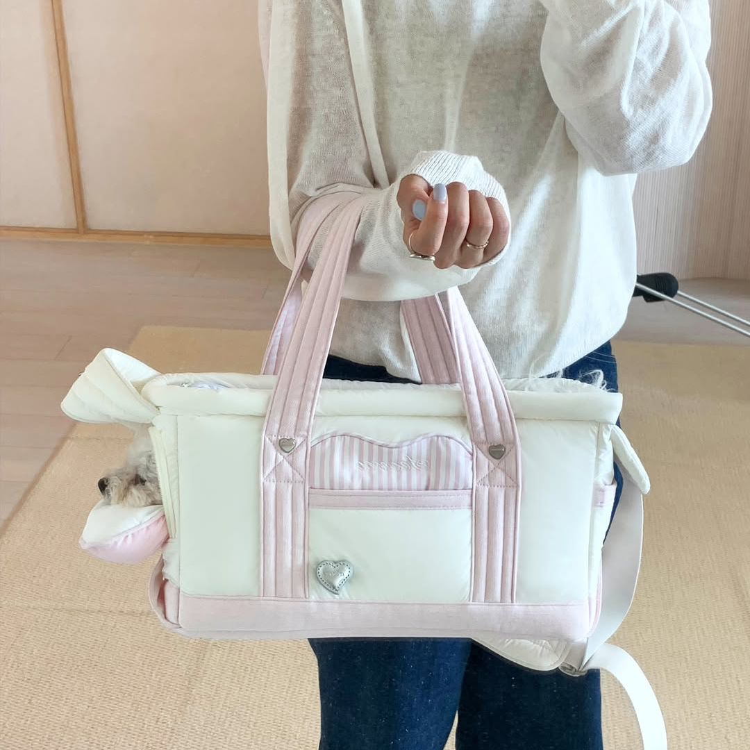 ※予約販売【seoru】Heart Veru Bag（Pink）｜犬用バッグ