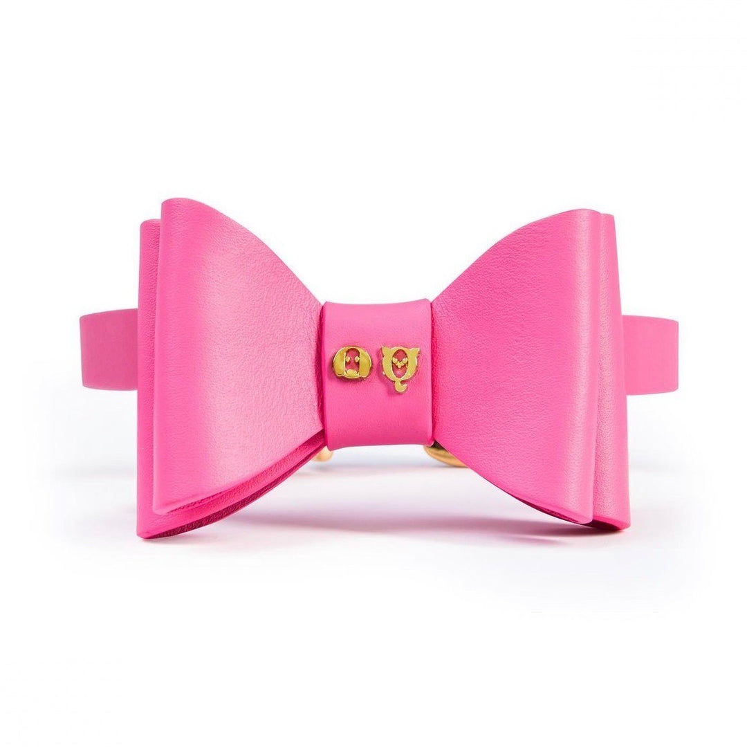 即納【MOSHIQA】Paris Collection Metapink Bow Dog Collar