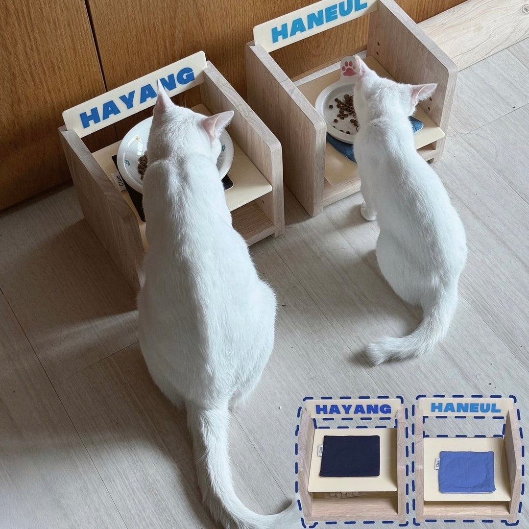 ※予約販売【Amob】Puppy Naming Tableware Wood Table（小型犬・猫用）