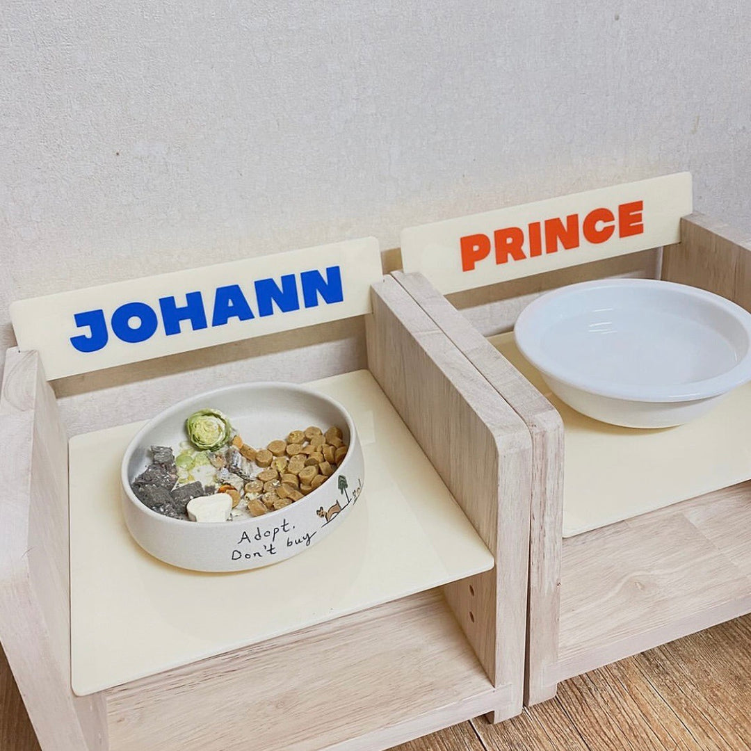 ※予約販売【Amob】Puppy Naming Tableware Wood Table（小型犬・猫用）