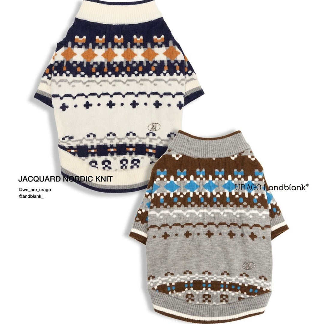 ※予約販売【andblank】andblank × URAGO Jaquard Nordic Knit（Gray）