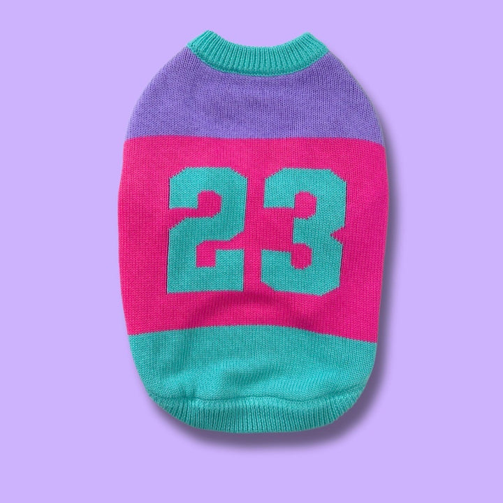 ※予約販売【TOOF】SPORTY VARSITY SWEATER（PINK/PURPLE/TURQUOISE）