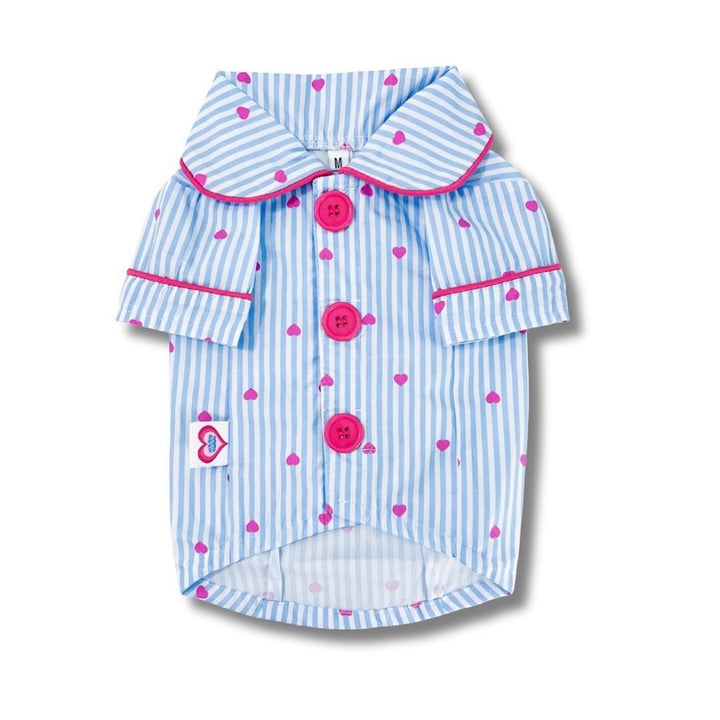 ※予約販売【TOOF】Sweet Heart Stripe Cotton Pajama & Heart stripe headband Set