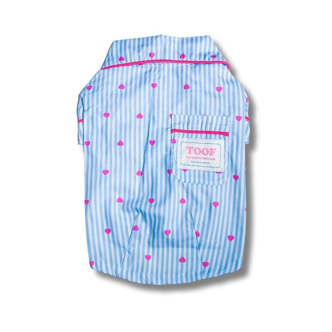 ※予約販売【TOOF】Sweet Heart Stripe Cotton Pajama & Heart stripe headband Set