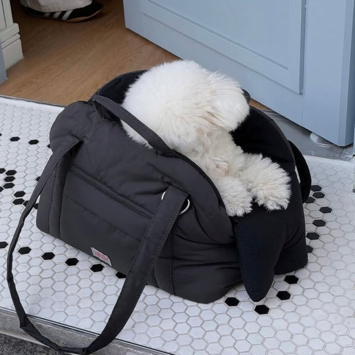 ※予約販売【BITE ME】Comfy Ravioli Urban Pillow Bag - Mesh set（Charcoal）｜犬用バッグ