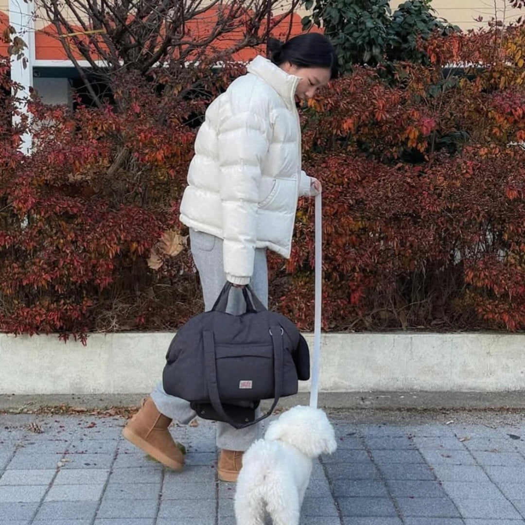 ※予約販売【BITE ME】Comfy Ravioli Urban Pillow Bag - Mesh set（Charcoal）｜犬用バッグ