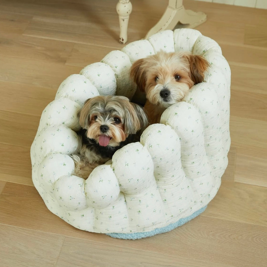 即納【azalea】Canele Cushion（flower soft canele / sky）