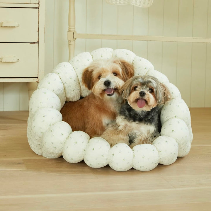 即納【azalea】Canele Cushion（flower soft canele / sky）