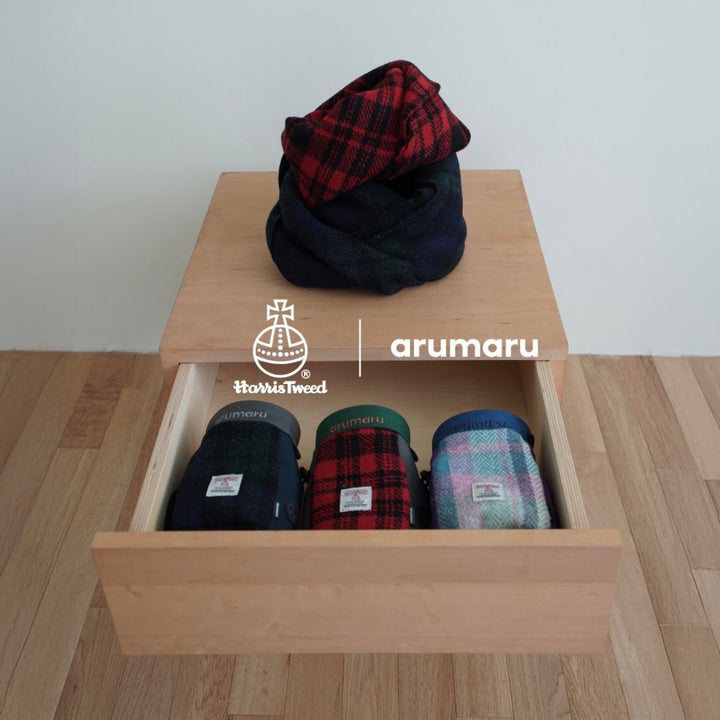 ※予約販売【ARUMARU】HARRIS TWEED × ARUMARU Treat Bag（Red）