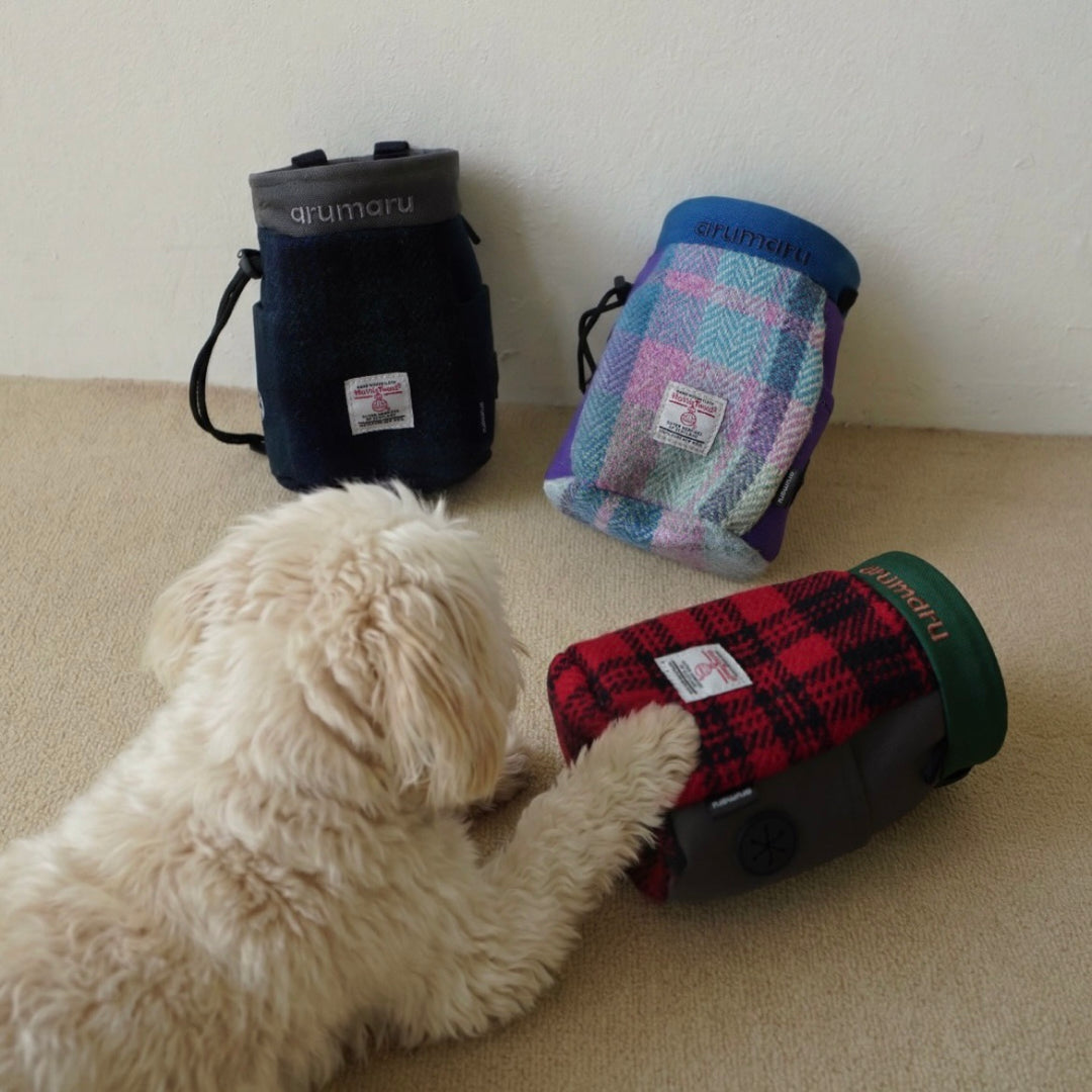 ※予約販売【ARUMARU】HARRIS TWEED × ARUMARU Treat Bag（Red）