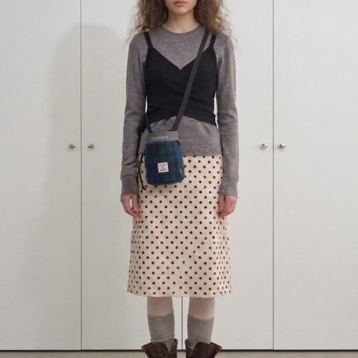 ※予約販売【ARUMARU】HARRIS TWEED × ARUMARU Treat Bag（Purple）