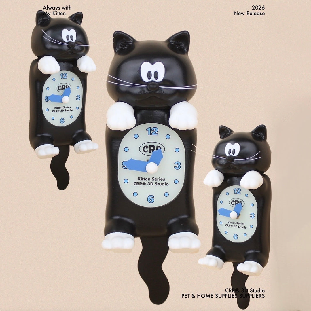 即納【CRR】Shaketail Black Cat Mini Wall Clock（Black Cat）