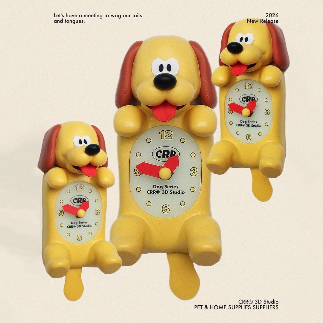 ※予約販売【CRR】Shaketail Out the Tongue Mini Wall Clock（Yellow Dog）
