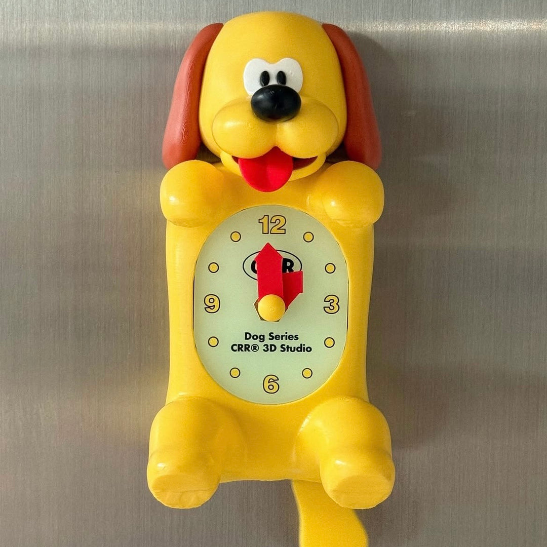 ※予約販売【CRR】Shaketail Out the Tongue Mini Wall Clock（Yellow Dog）