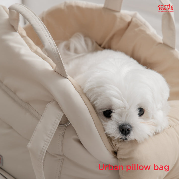 ※予約販売【BITE ME】Comfy Ravioli Urban Pillow Bag - Mesh set（Charcoal）｜犬用バッグ