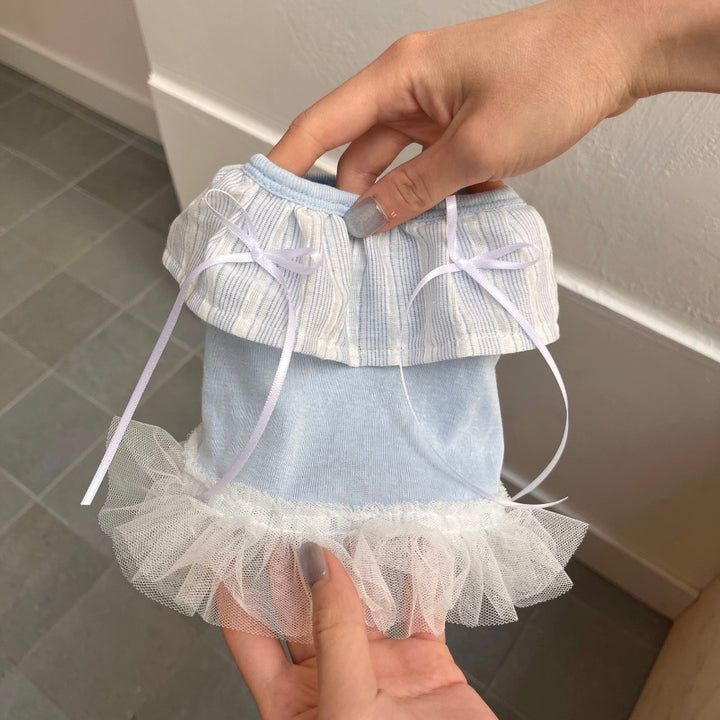 ※予約販売【Hi Yeboo】Sora Cape Collar Tutu（Blue / Beige）